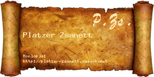 Platzer Zsanett névjegykártya